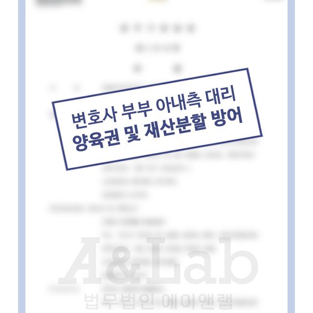 고소득자 변호사부부 아내측 대리하여 양육권과 재산분할 방어 성공